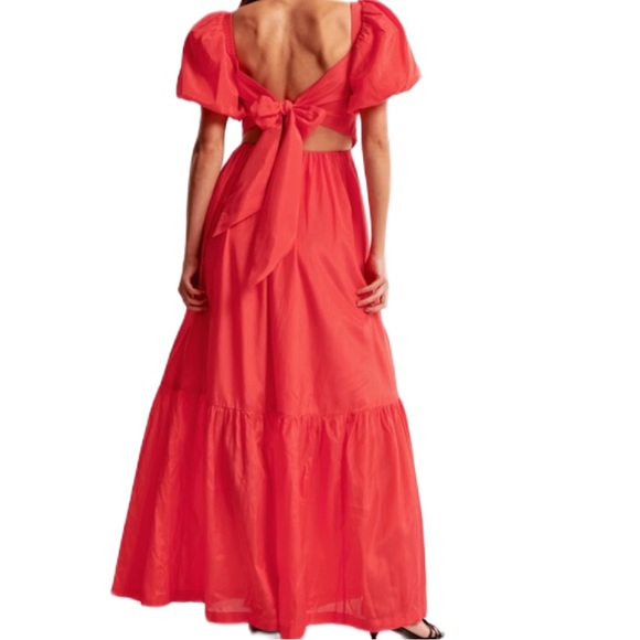 Abercrombie & Fitch The Emerson Drama Bow-Back Maxi Dress NWT - Picture 16 of 16